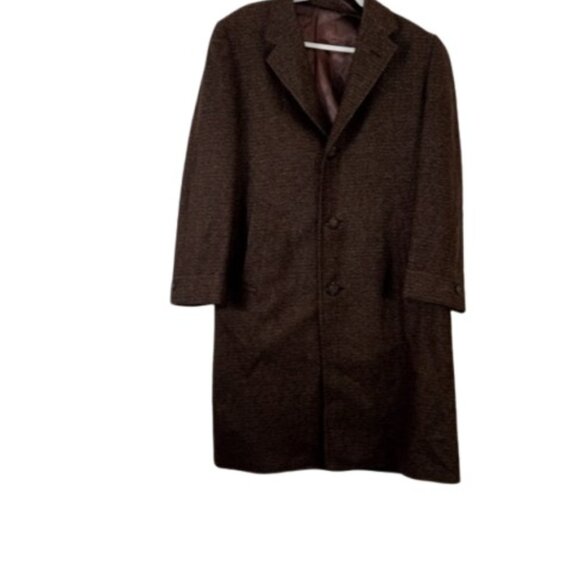 Vintage Ballymoor Mens Long Line Blazer Coat Jacket Brown Tweed Wool M - Picture 1 of 4